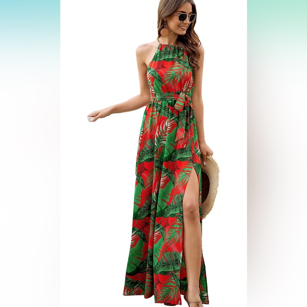 L Maxi Dress with Knee High Slit